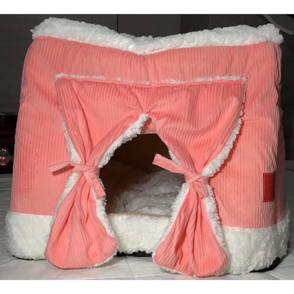 Cat Bed with Curtains for Cats, Cat Cave, Cat Hideout, Size L